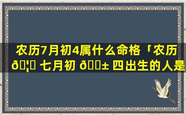 农历7月初4属什么命格「农历 🦋 七月初 🐱 四出生的人是什么星座」